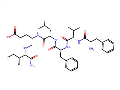 Phenylalanyl-valyl-phenylalanyl-psi(methylamino)leucyl-glutamyl-isoleucineamide structure
