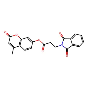 4-methyl-2-oxo-2H-chromen-7-yl 3-(1,3-dioxo-1,3-dihydro-2H-isoindol-2-yl)propanoate structure