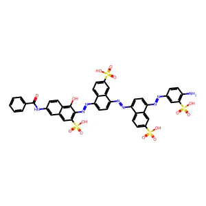 8-[2-[4-[2-(4-Amino-3-sulfophenyl)diazenyl]-6-sulfo-1-naphthalenyl]diazenyl]-5-[2-[6-(benzoylamino)-1-hydroxy-3-sulfo-2-naphthalenyl]diazenyl]-2-naphthalenesulfonic acid structure
