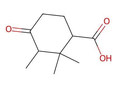 2,2,3-Trimethyl-4-oxocyclohexane-1-carboxylic acid structure
