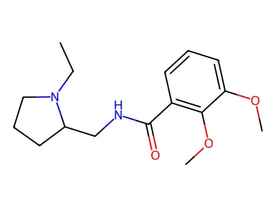 N-[(1-ethylpyrrolidin-2-yl)methyl]-2,3-dimethoxybenzamide structure