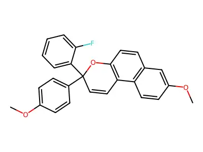 3-(2-fluorophenyl)-8-methoxy-3-(4-methoxyphenyl)-3H-benzo[f]chromene structure