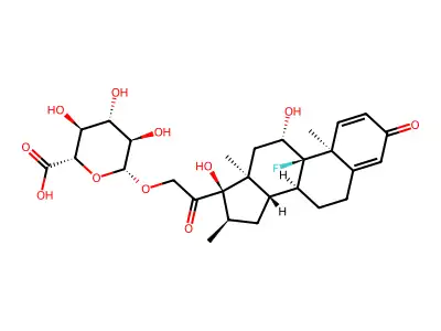 (2S,3S,4S,5R,6R)-6-[2-[(10S,11S,13S,16R,17R)-9-fluoro-11,17-dihydroxy-10,13,16-trimethyl-3-oxo-6,7,8,11,12,14,15,16-octahydrocyclopenta[a]phenanthren-17-yl]-2-oxoethoxy]-3,4,5-trihydroxyoxane-2-carboxylic acid structure