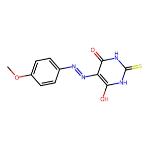 5-[(4-Methoxyphenyl)hydrazinylidene]-2-sulfanylidene-1,3-diazinane-4,6-dione structure