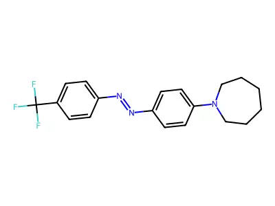 1-(4-{(E)-[4-(trifluoromethyl)phenyl]diazenyl}phenyl)azepane structure