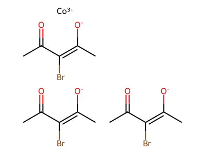 Cobalt, tris(3-bromo-2,4-pentanedionato-kappaO2,kappaO4)-, (OC-6-11)- structure
