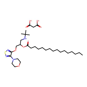 Hexadecanoic acid, (1S)-1-(((1,1-dimethylethyl)amino)methyl)-2-((4-(4-morpholinyl)-1,2,5-thiadiazol-3-yl)oxy)ethyl ester, propanedioate (1:1) structure