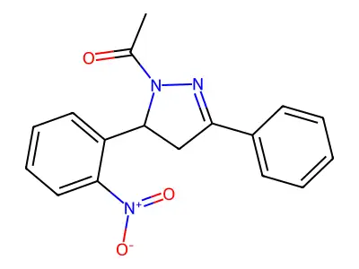 1-[3-(2-Nitrophenyl)-5-phenyl-3,4-dihydropyrazol-2-yl]ethanone structure