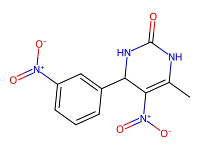 6-methyl-5-nitro-4-(3-nitrophenyl)-3,4-dihydro-1H-pyrimidin-2-one structure