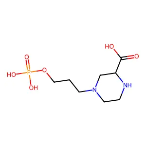 3-(2-羧基哌嗪-4-基)丙基-1-磷酸酯 structure
