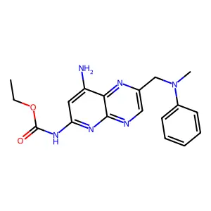 ethyl N-[8-amino-2-[(N-methylanilino)methyl]pyrido[2,3-b]pyrazin-6-yl]carbamate structure