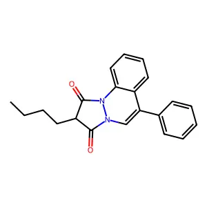 2-Butyl-6-phenyl-1H-pyrazolo(1,2-a)cinnoline-1,3(2H)-dione structure