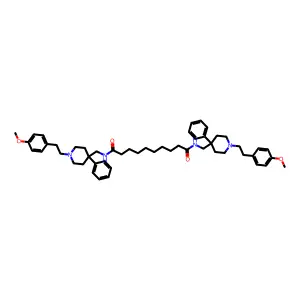 Sebacamide, N,N'-bis((1-(p-methoxyphenethyl)-4-phenyl-4-piperidyl)methyl)- structure