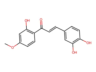 3-(3,4-二羟基苯基)-1-(2-羟基-4-甲氧基苯基)丙-2-烯-1-酮 structure