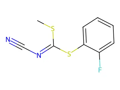 (2-Fluorophenyl) methyl cyanocarbonimidodithioate structure