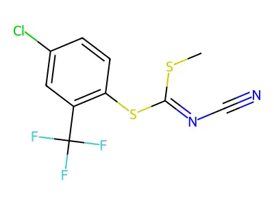 [[4-chloro-2-(trifluoromethyl)phenyl]sulfanyl-methylsulfanylmethylidene]cyanamide structure