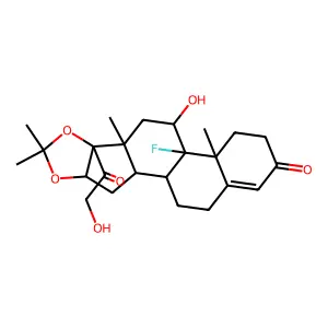 Corticosterone, 9-fluoro-16alpha,17-(isopropylidenedioxy)- structure