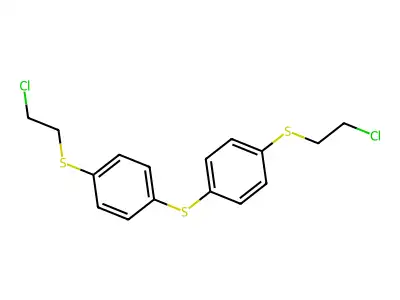 1-(2-Chloroethylsulfanyl)-4-[4-(2-chloroethylsulfanyl)phenyl]sulfanylbenzene structure