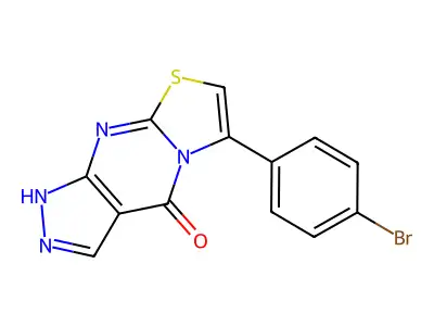 Pyrazolo(3,4-d)thiazolo(3,2-a)pyrimidin-4(1H)-one, 6-(4-bromophenyl)- structure