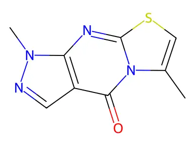 Pyrazolo(3,4-d)thiazolo(3,2-a)pyrimidin-4(1H)-one, 1,6-dimethyl- structure