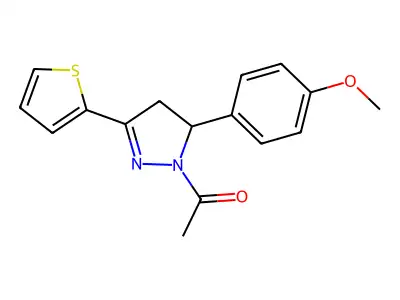 1-(5-(4-methoxyphenyl)-3-(thiophen-2-yl)-4,5-dihydro-1H-pyrazol-1-yl)ethanone structure