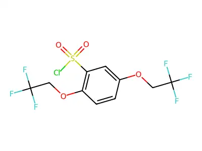 2,5-Bis(2,2,2-trifluoroethoxy)benzene-1-sulfonyl chloride structure