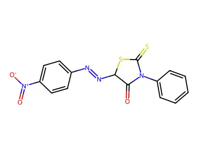 4-Thiazolidinone, 5-[(4-nitrophenyl)azo]-3-phenyl-2-thioxo- structure