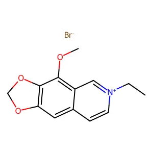 1,3-Dioxolo(4,5-g)isoquinolinium, 6-ethyl-4-methoxy-, bromide structure
