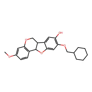 9-(cyclohexylmethoxy)-3-methoxy-6a,11a-dihydro-6H-benzofuro[3,2-c]chromen-8-ol structure