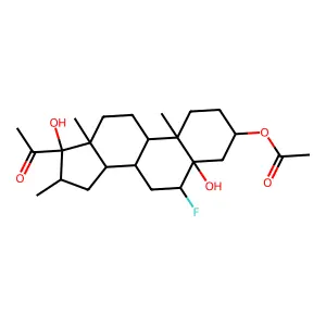 6beta-Fluoro-3beta,5alpha,17-trihydroxy-16alpha-methylpregnan-20-one 3-acetate structure