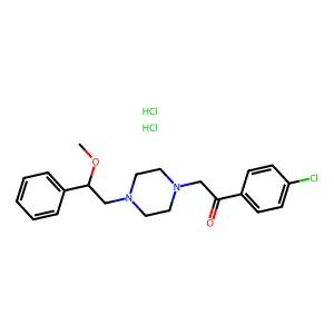 4'-Chloro-2-(4-(beta-methoxyphenethyl)-1-piperazinyl)acetophenone dihydrochloride structure