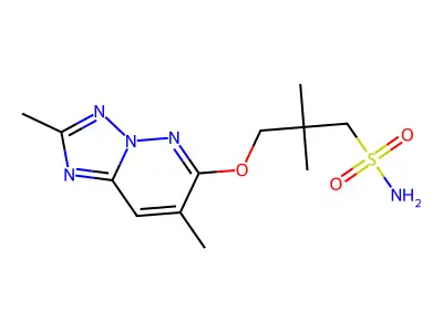 1-Propanesulfonamide, 2,2-dimethyl-3-(((2,7-dimethyl(1,2,4)triazolo(1,5-b)pyridazin-6-yl)oxy)methyl)- structure
