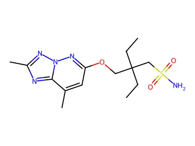 6-(2,2-Diethyl-3-sulfamoyl-1-propoxy)-2,8-dimethyl(1,2,4)triazolo(1,5-b)pyridazine structure