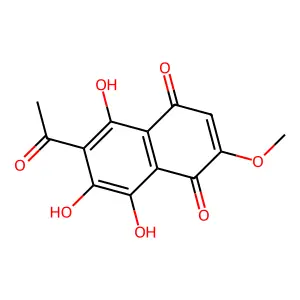 6-Acetyl-5,7,8-trihydroxy-2-methoxynaphthalene-1,4-dione structure