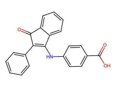 4-[(3-Oxo-2-phenylinden-1-yl)amino]benzoic acid structure