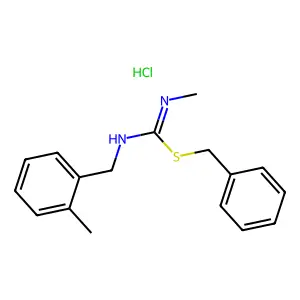 Pseudourea, 2-benzyl-1-methyl-3-(2-methylbenzyl)-2-thio-, hydrochloride structure