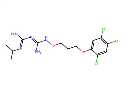 1-Carbamimidoyl-3-isopropyl-1-[3-(2,4,5-trichlorophenoxy)propoxy]guanidine structure