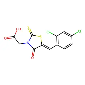 (5Z)-5-[(2,4-Dichlorophenyl)methylene]-4-oxo-2-thioxo-3-thiazolidineacetic acid structure