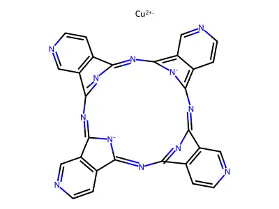 Copper(II) 4,4',4'',4'''-tetraaza-29H,31H-phthalocyanine structure