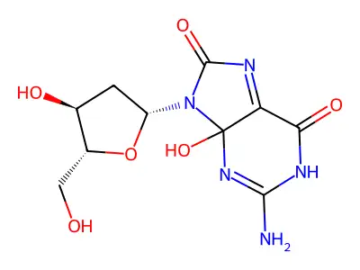 4,8-Dihydro-4-hydroxy-8-oxo-2'-deoxyguanosine structure