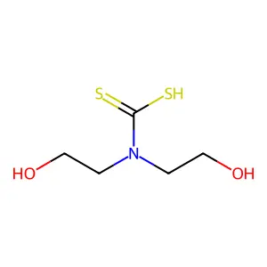 N,N-双(2-羟乙基)二硫代氨基甲酸 structure