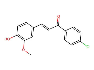 (E)-1-(4'-Chlorophenyl)-3-(4-hydroxy-3-methoxyphenyl)prop-2-en-1-one structure