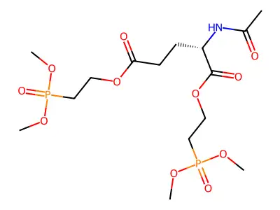 DL-Glutamic acid, N-acetyl-, bis(2-(dimethoxyphosphinyl)ethyl)ester structure