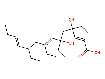 4,6,8,10-Tetraethyl-4,6-dihydroxytetradeca-2,7,11-trienoic acid structure