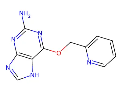 1H-Purin-2-amine, 6-(2-pyridinylmethoxy)- structure