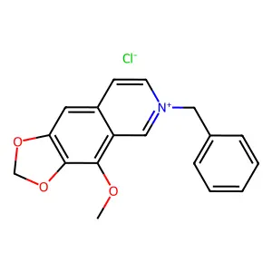 1,3-Dioxolo(4,5-g)isoquinolinium, 6-benzyl-4-methoxy-, chloride structure