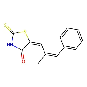 5-((2E)-2-methyl-3-phenylprop-2-enylidene)-2-thioxo-1,3-thiazolidin-4-one structure