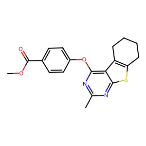 methyl 4-[(2-methyl-5,6,7,8-tetrahydro[1]benzothieno[2,3-d]pyrimidin-4-yl)oxy]benzoate structure