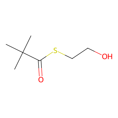 S-(2-Hydroxyethyl) 2,2-dimethylpropanethioate structure