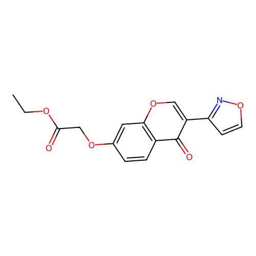 Ethyl ((3-(3-isoxazolyl)-4-oxo-4H-chromen-7-YL)oxy)acetate structure